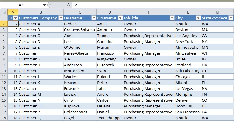 Table Excel Image
